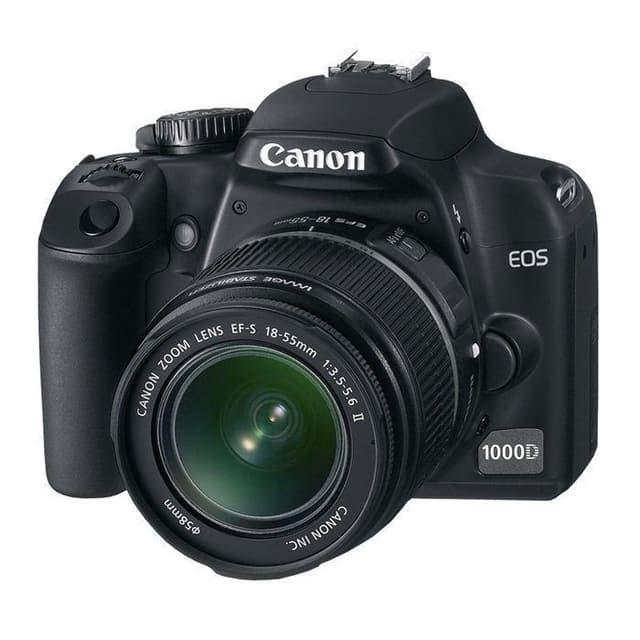 EOS 1000D SLR – Schwarz + Canon EF-S 18-55mm f/3.5-5.6 IS II Objektiv · Hauptbild