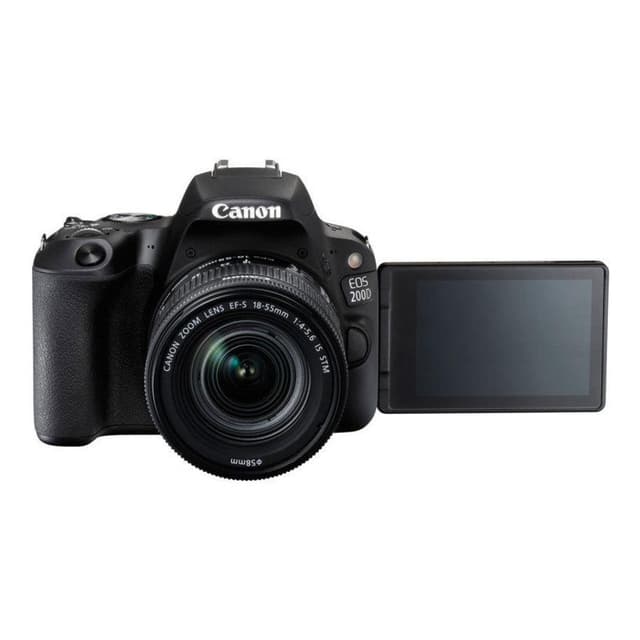 EOS 200D SLR – Schwarz + Canon EF-S 18-55 mm f/3.5-5.6 IS II Objektiv · Hauptbild