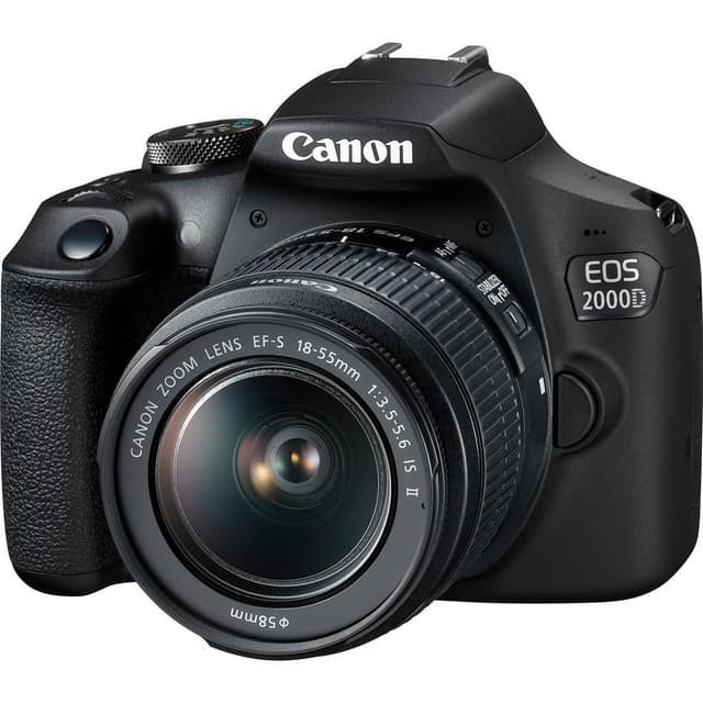 EOS 2000D SLR - Black + Canon EF-S 18-55 mm f/3.5-5.6 IS II f/3.5-5.6  · main image