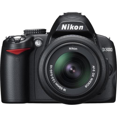 Nikon D3000 Spiegelreflexkamera - Schwarz + Nikon AF-S DX Nikkor 18-55mm f/3.5-5.6G VR Objektiv · Hauptbild