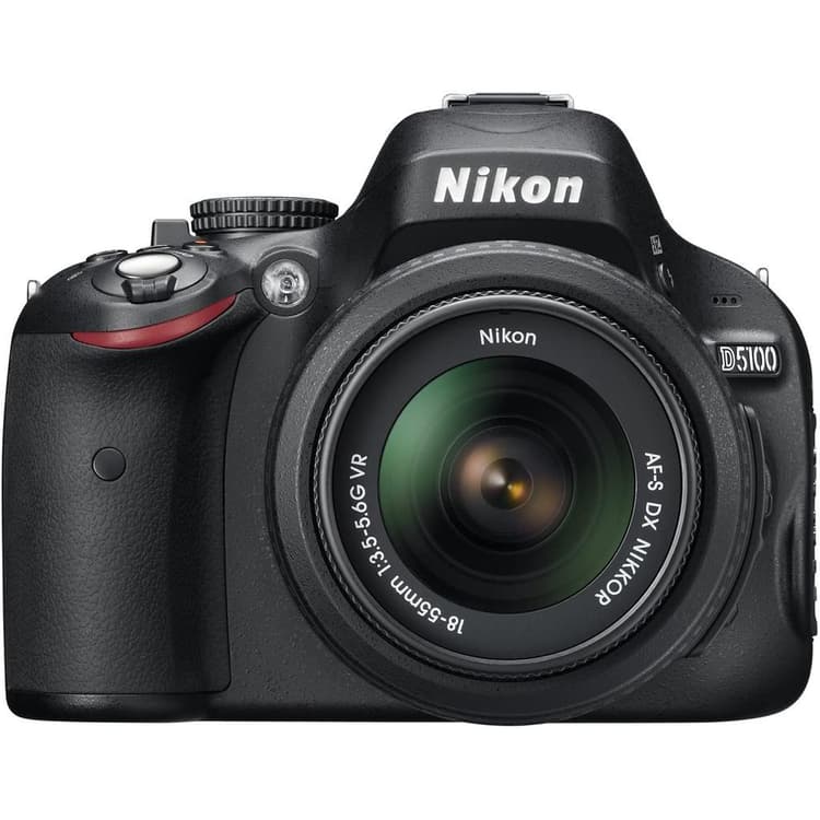 SLR D5100 - Schwarz + Nikon AF-S DX Nikkor 18-55mm f/3.5-5.6G II ED DX f/3.5-5.6 · Hauptbild