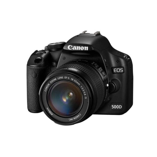 CANON EOS 500D SLR – Schwarz + Canon Zoom-Objektiv EF-S 18-55mm f/3.5-5.6 IS · Hauptbild
