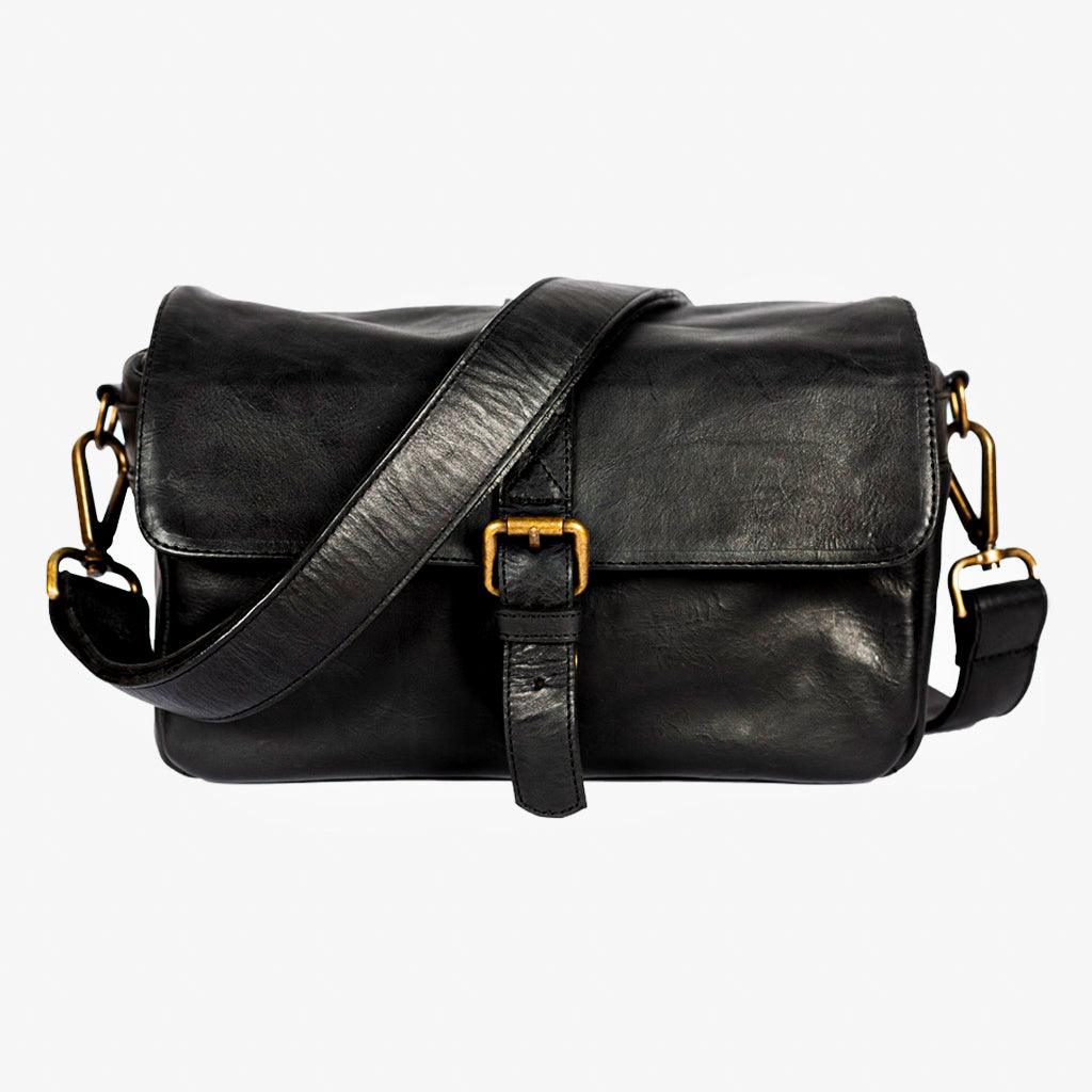 Paris Black Leather Camera Bag · main image