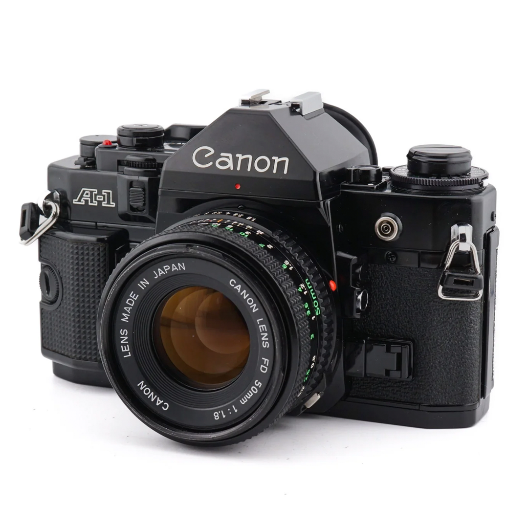 Canon A-1 + 50mm FD 1.8 – Vintage 35mm SLR Analogkamera · Hauptbild