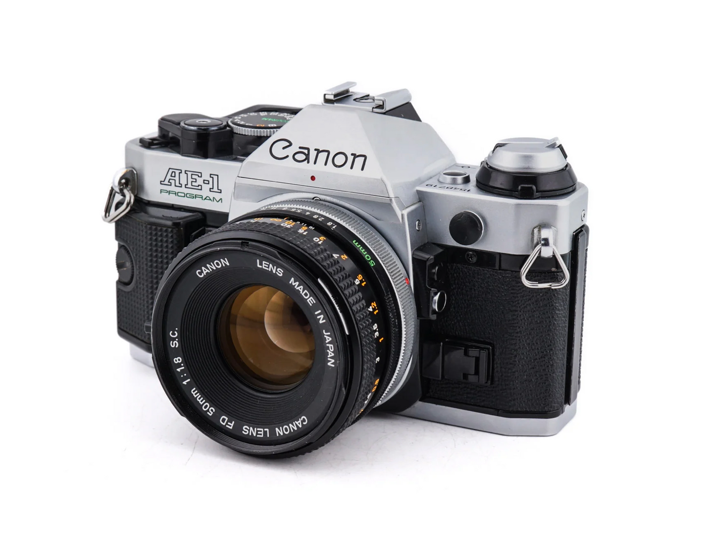 Canon AE-1 Program + 50mm f1.8 S.C. – SLR 35mm Filmkamera · Hauptbild