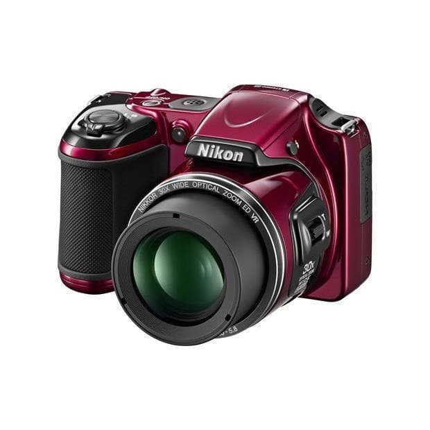 Coolpix L820 Bridge-Kamera – Rot + Nikon Nikkor 30-fach Weitwinkel-Zoom ED VR 22,5–675 mm f/3–5,8 · Hauptbild