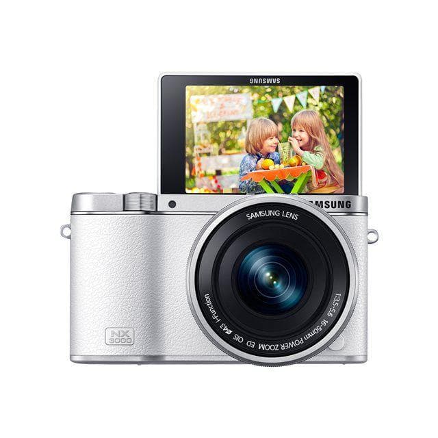 NX3000 - White + Samsung NX 16-50mm f/3.5-5.6 Power Zoom ED OIS + 50-200mm f/4.0-5.6 ED OIS III f/3.5-5.6 + f/4-5.6  · main image