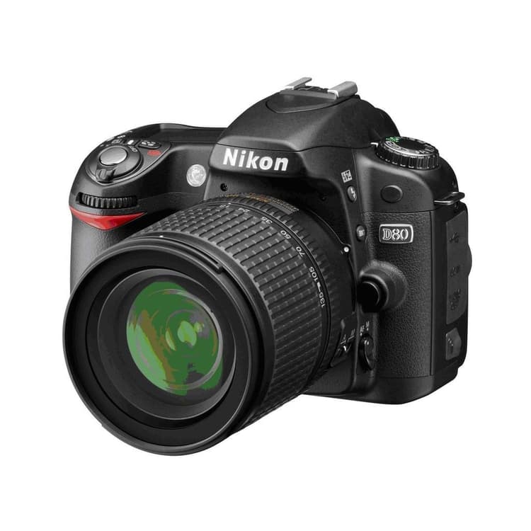 Nikon D80 Spiegelreflexkamera - Schwarz + Nikon AF-S DX Nikkor 18-55mm f/3.5-5.6G VR Objektiv · Hauptbild