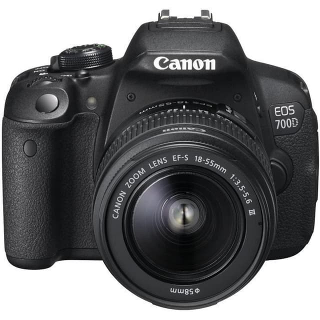 EOS 700D SLR – Schwarz + Canon EF-S 18-55mm f/3.5-5.6 III · Hauptbild